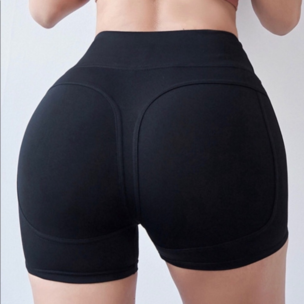 Black lifting fitness training quick drying shorts